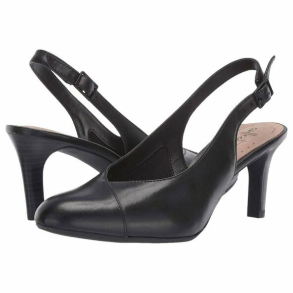 Clarks Shoes - Clarks Dancer Mix slingback black pumps heels 7